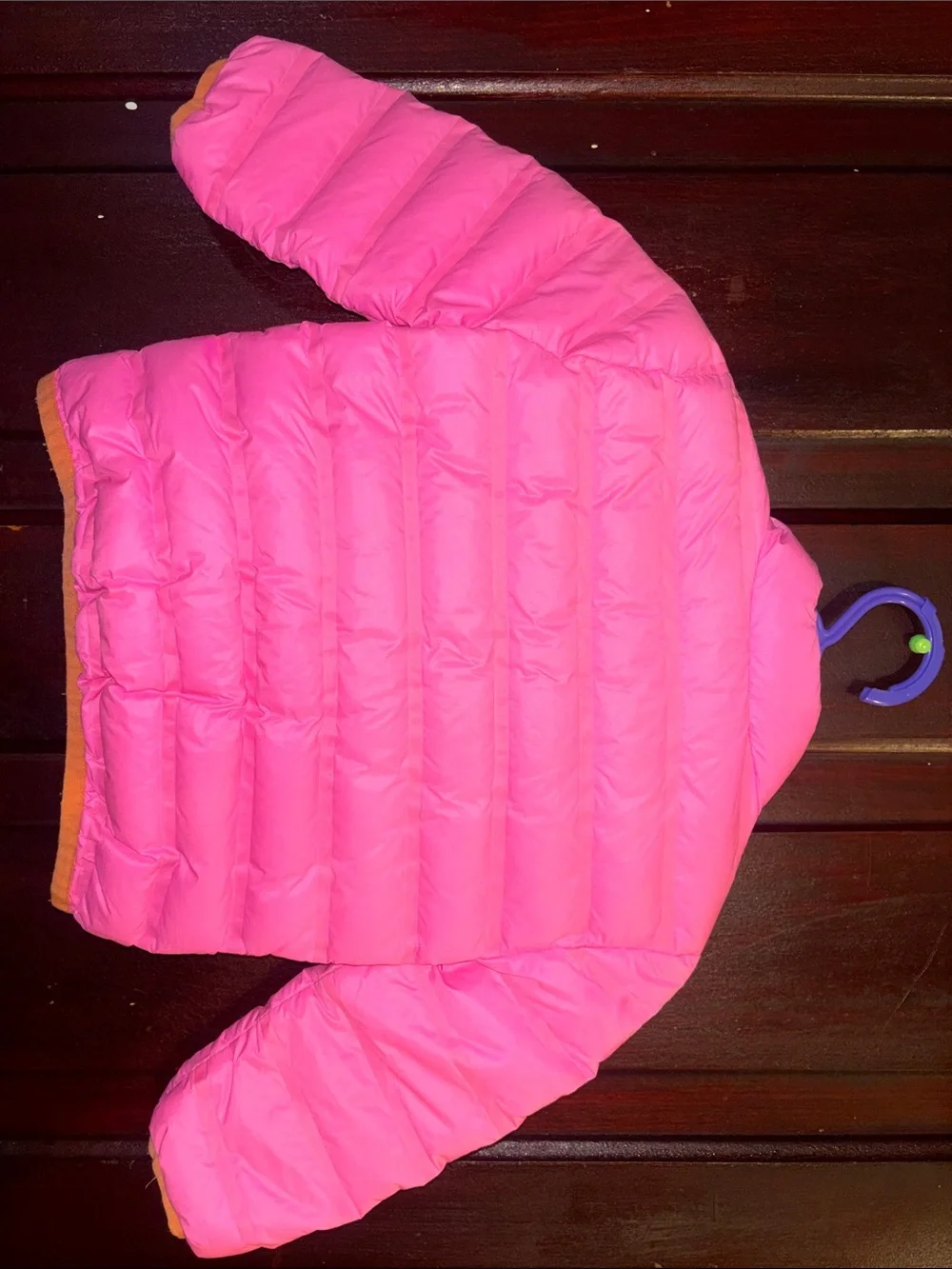 Cat & Jack Bright Pink Puffer Jacket with Orange Trim - Kids